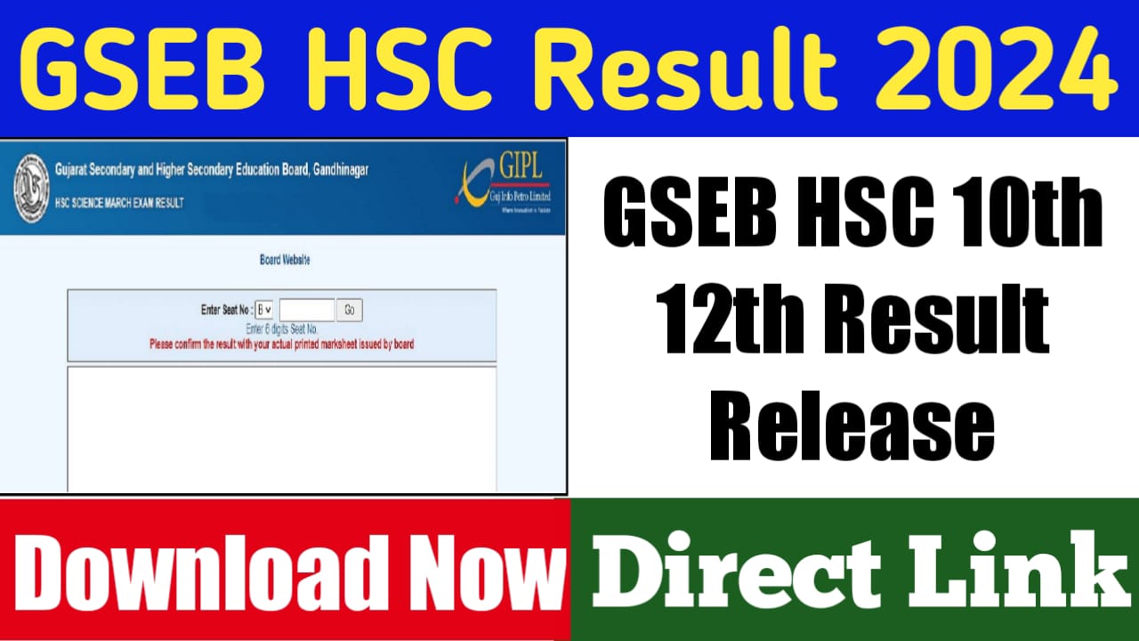 Gujarat Board HSC Result 2024