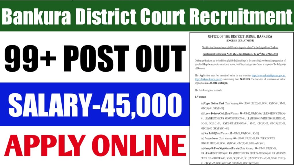 Bankura District Court Recruitment 2024 Notification