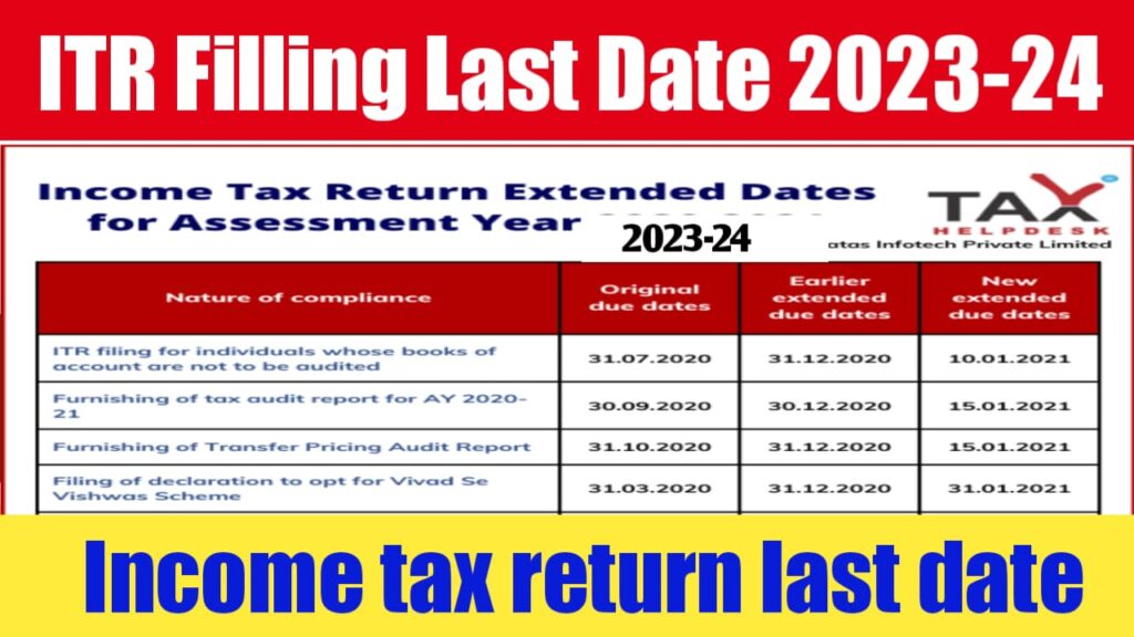 ITR Filling Last Date FY 2023-24