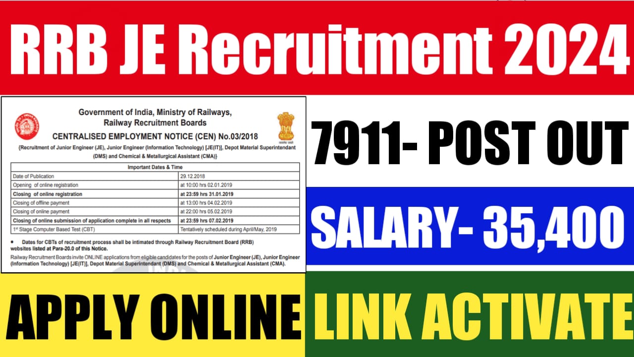 RRB JE Recruitment 2024 Notification