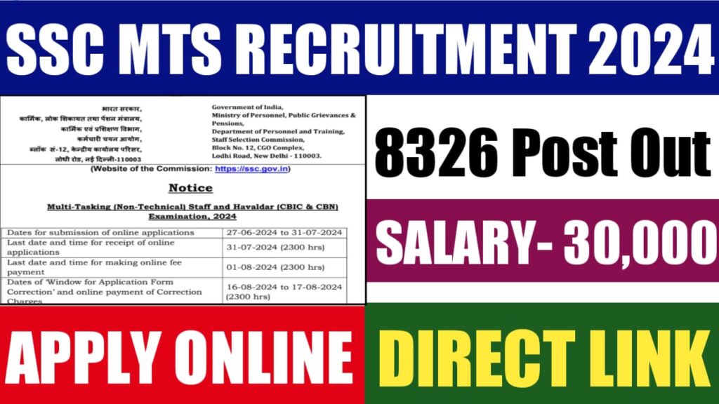 SSC MTS Recruitment 2024 Notification