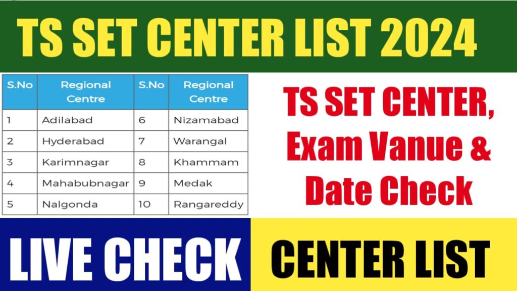 TS SET Exam Centre 2024
